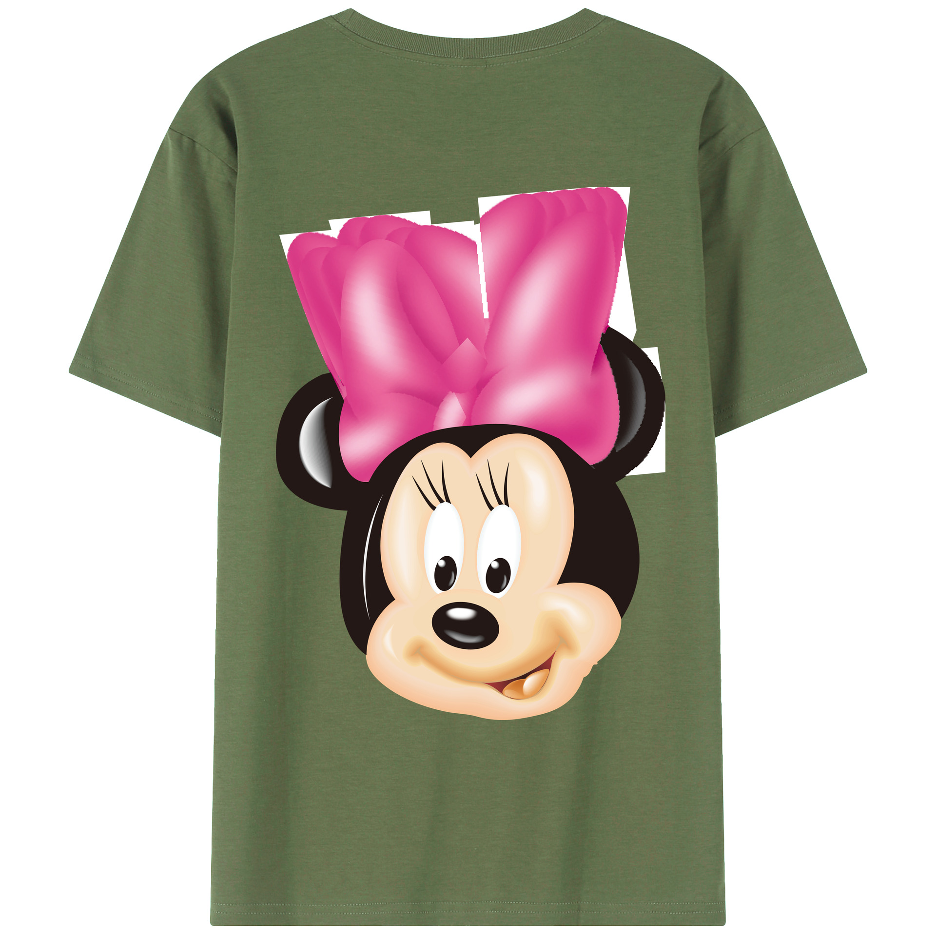 ミッキーマウス Mickey Mouse 綿100％ メンズ半袖Tシャツ（バックプリント） 通気性